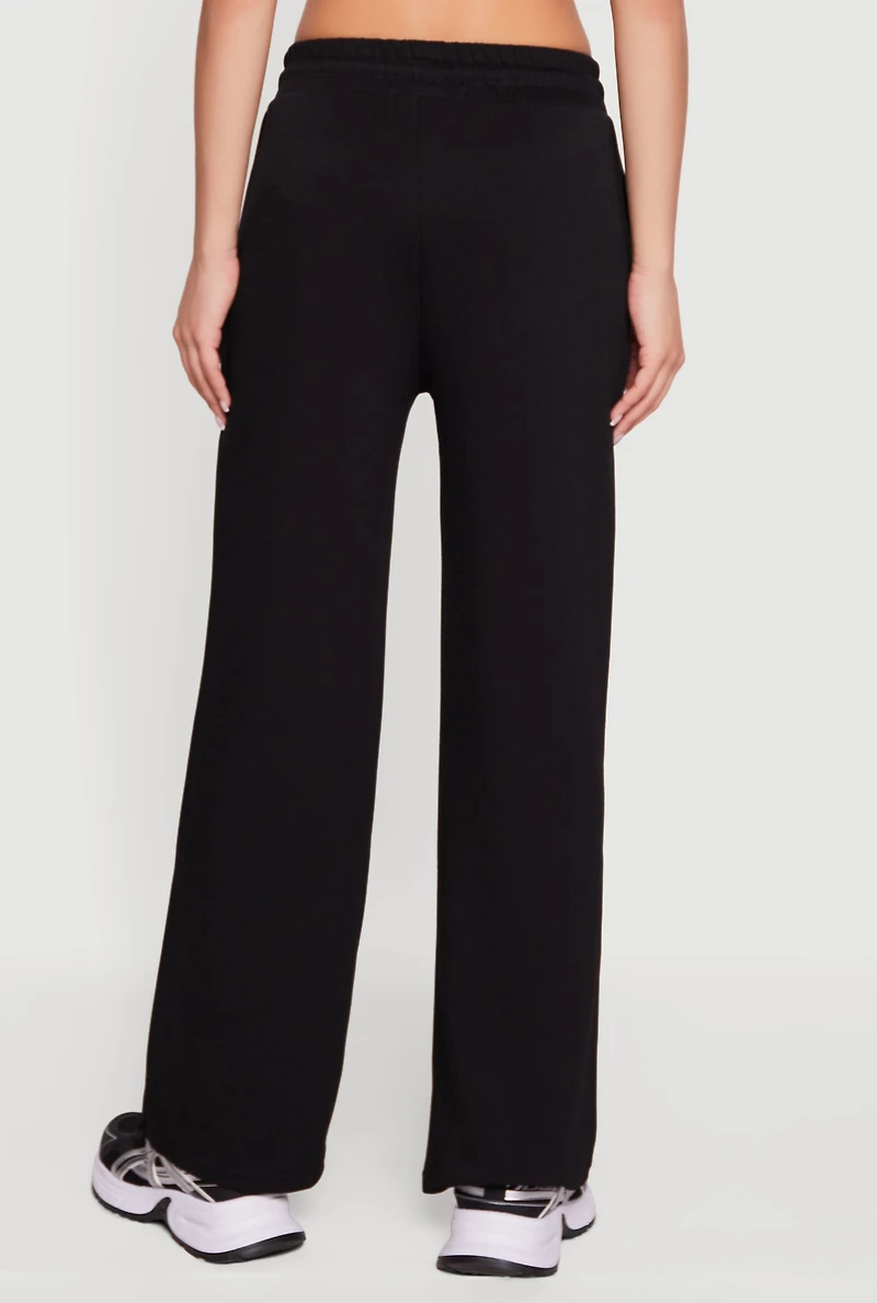 Drawstring Waist Straight Leg Pants