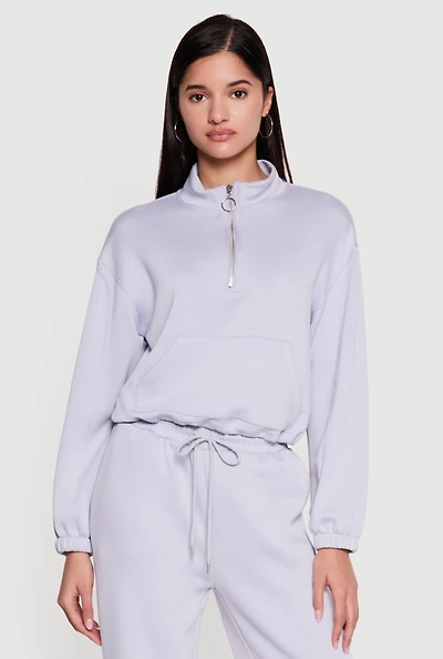 Mock Neck Quarter Zip Front Track Jacket