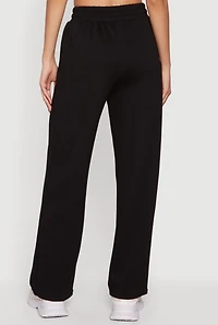 High Waisted Straight Leg Sweatpants with Drawstring Waist