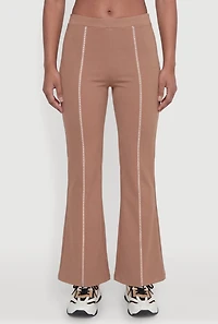 Embroidered Star Flare Yoga Pants