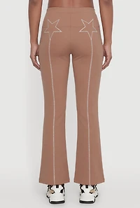 Embroidered Star Flare Yoga Pants