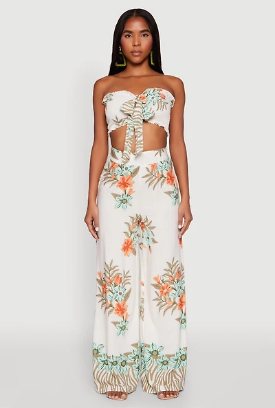 High Waist Floral Palazzo Pants