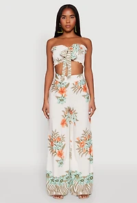 High Waist Floral Palazzo Pants