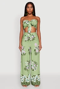 High Waist Floral Palazzo Pants