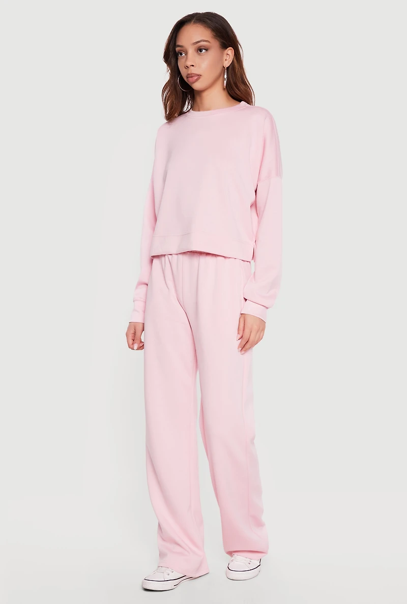 Long Sleeve Crew Neck Pullover Sweatshirt