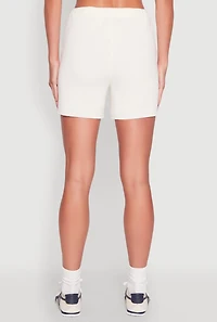 Womens California Embroidered Sweatshorts, White, Size XL