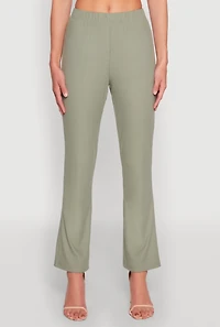 Womens Ribbed Knit Boot Cut Pants,