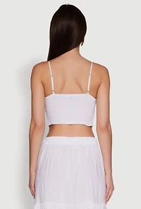 Womens Stylish Padded Bustier with Twist Front Sweetheart Neckline, White, Size L