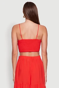 Womens Stylish Padded Bustier with Twist Front Sweetheart Neckline, Red, Size S