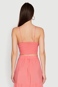 Womens Stylish Padded Bustier with Twist Front Sweetheart Neckline, Pink, Size L