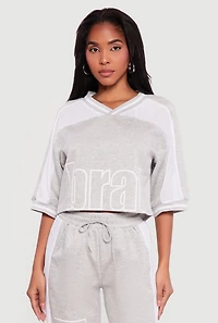 Brat Graphic Cropped Jersey Top