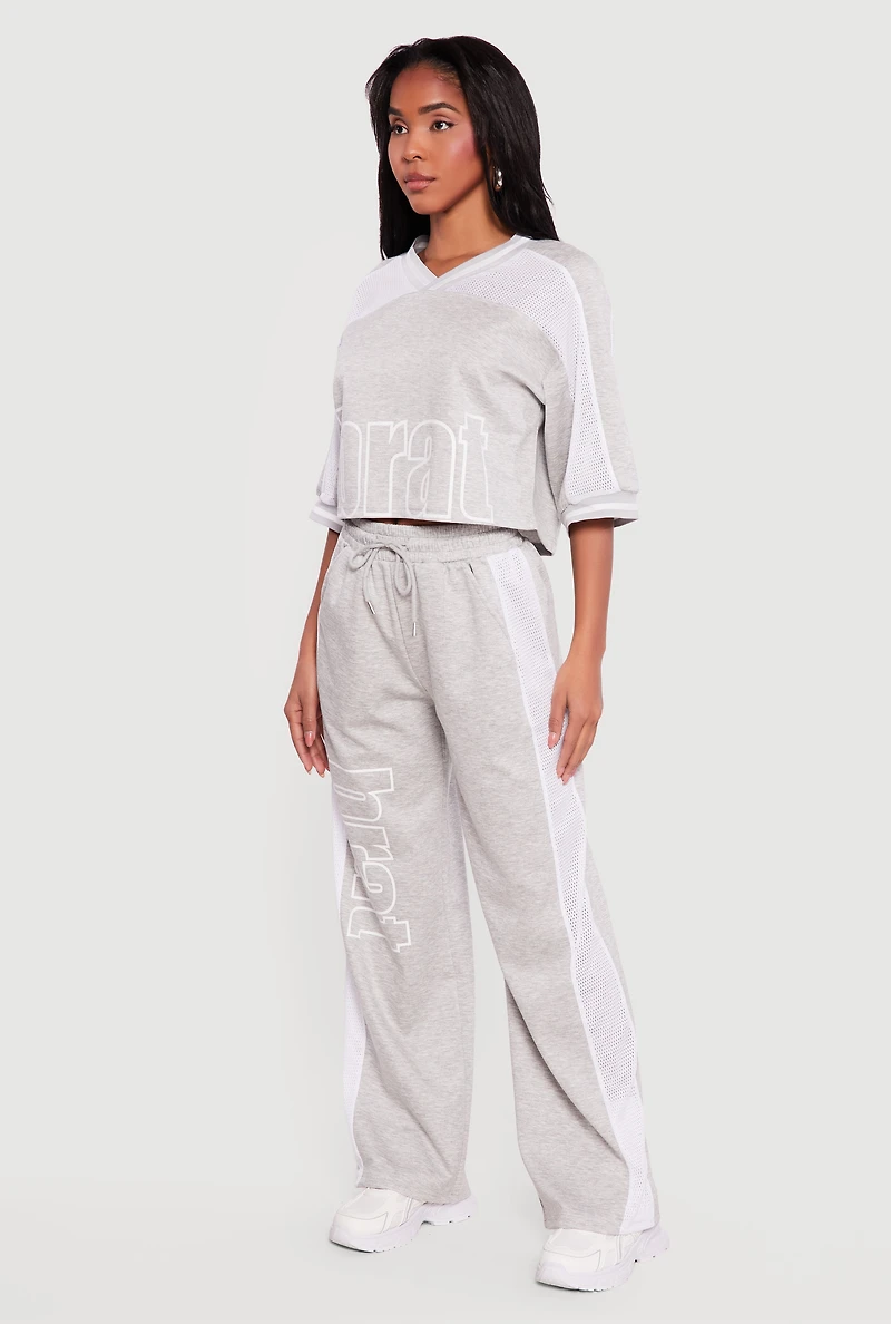 Brat Graphic Cropped Jersey Top