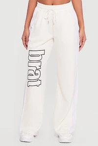 Brat Graphic Drawstring Waist Wide Leg Pants