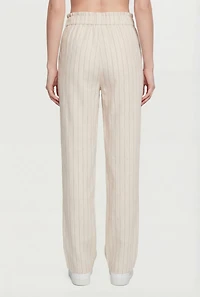 Linen Tie Waist Front Pants