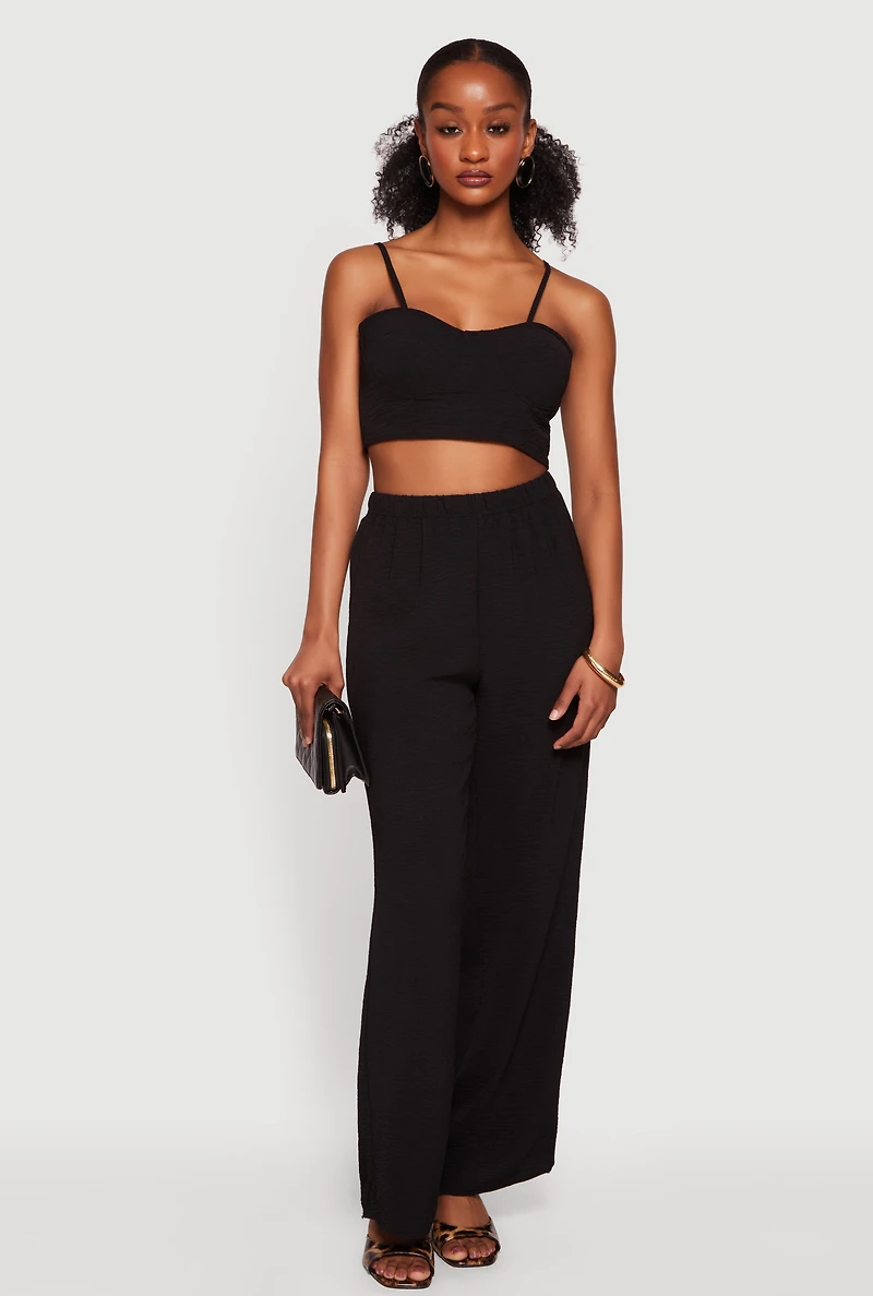 Crepe Knit Bustier Crop Top