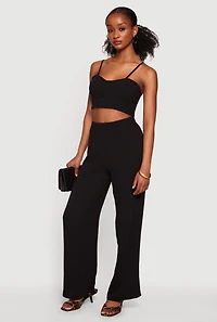 Crepe Knit Bustier Crop Top