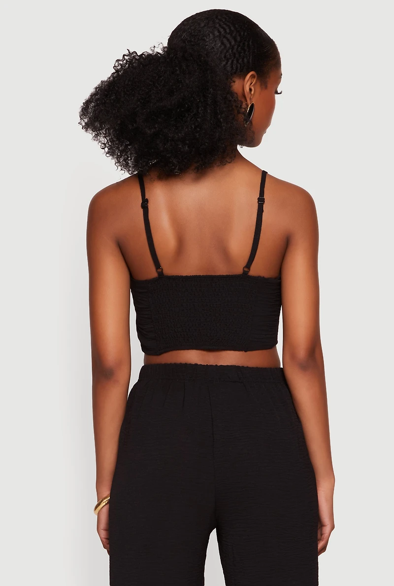 Crepe Knit Bustier Crop Top