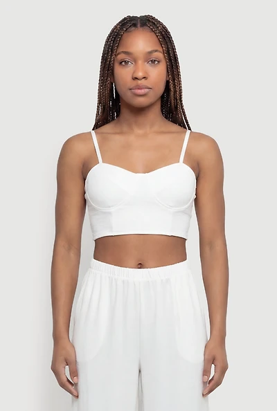 Crepe Knit Bustier Crop Top
