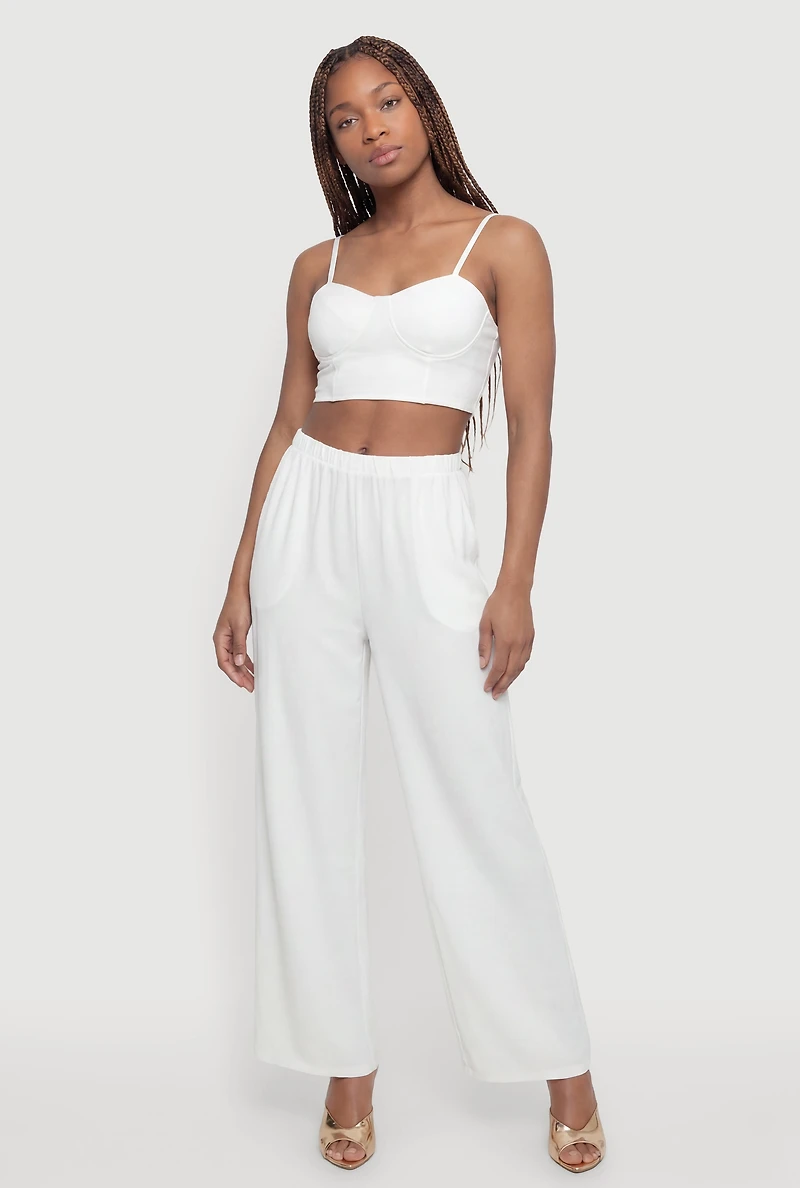 Crepe Knit Bustier Crop Top