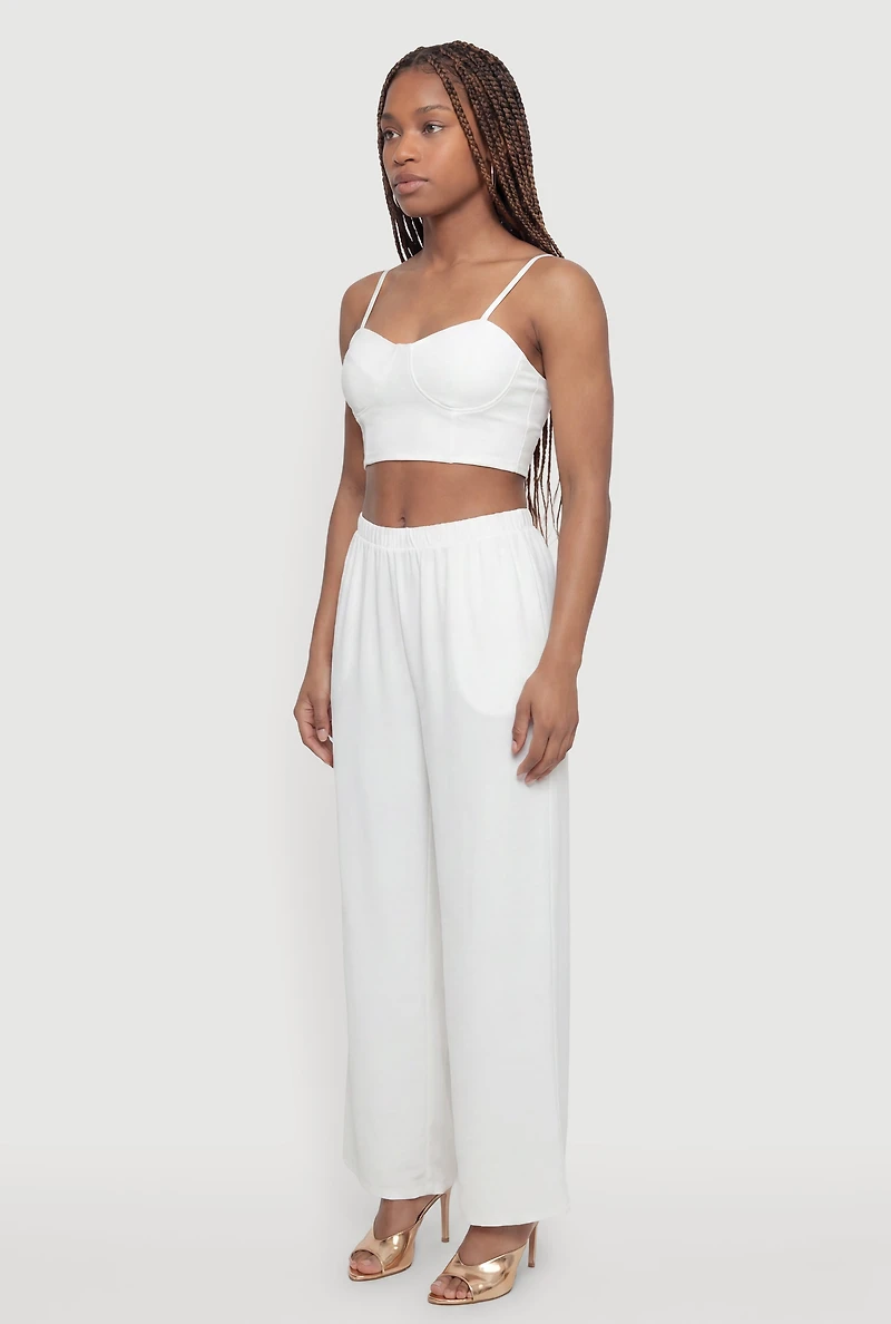 Crepe Knit Bustier Crop Top