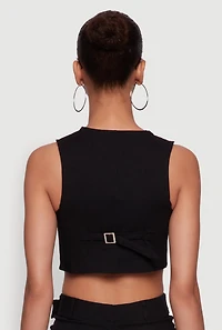 Womens Trendy Hyperstretch V-Neck Cropped Vest, Black, Size M
