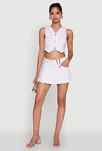 Womens Trendy Hyperstretch V-Neck Cropped Vest, White, Size S