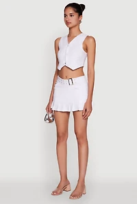 Womens Trendy Hyperstretch V-Neck Cropped Vest, White, Size S
