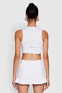 Womens Trendy Hyperstretch V-Neck Cropped Vest, White, Size S