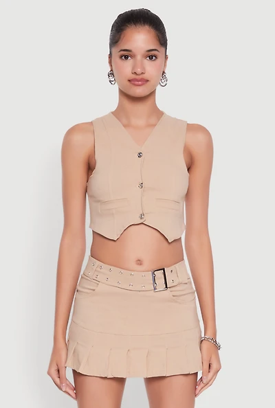 Womens Trendy Hyperstretch V-Neck Cropped Vest,