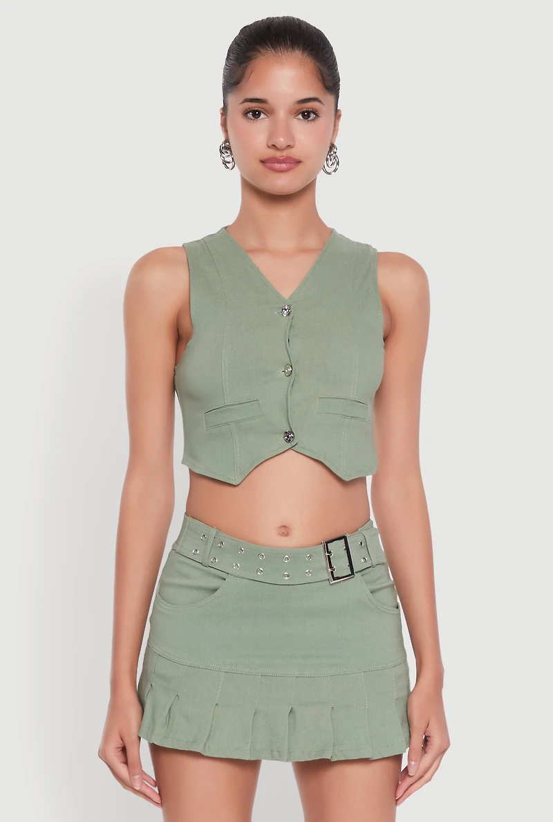 Womens Trendy Hyperstretch V-Neck Cropped Vest,