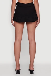 Womens Trendy Low Rise Mini Buckled Pleated Skirt,