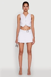 Trendy Low Rise Mini Buckled Pleated Skirt