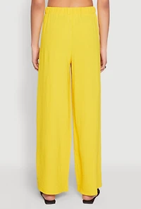 Crepe Knit Drawstring Wide Leg Pants