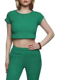 Textured Crop Top