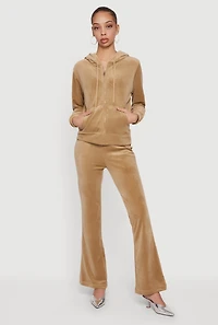 Rhinestone Rampage Velour Zip Front Hoodie