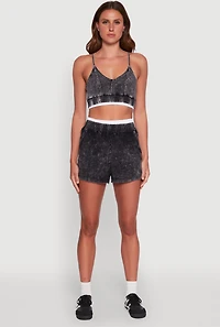 Womens Mineral Wash Cropped Cami, Grey, Size L