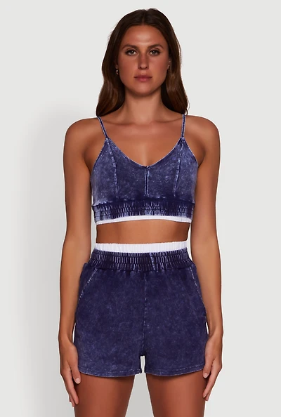 Womens Mineral Wash Cropped Cami,