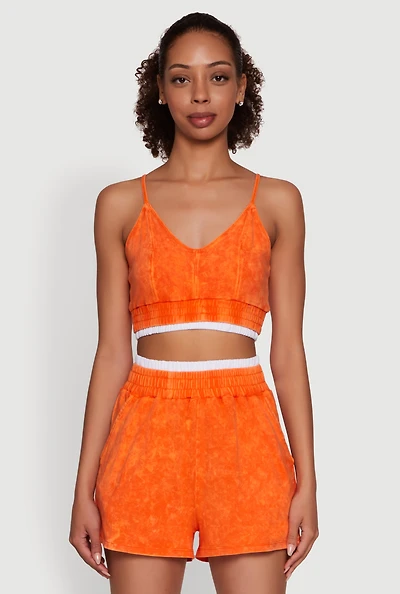 Womens Mineral Wash Cropped Cami,