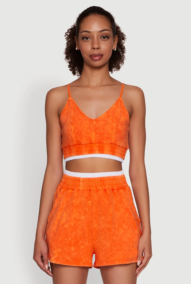 Womens Mineral Wash Cropped Cami,