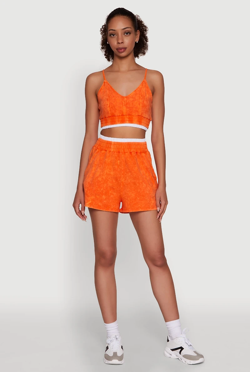 Womens Mineral Wash Cropped Cami,