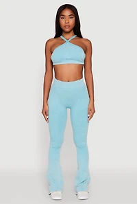 Womens Seamless Caged Open Back Crop Top, L-XL