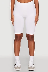 Womens Seamless Rib Knit High Waisted Bike Shorts,