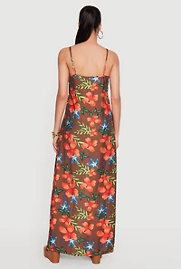 Floral Tie Front Maxi Top