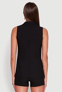 One Button Blazer Vest