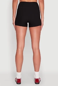 Womens High Waisted Pintuck Shorts, Black,