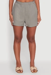 Womens Stylish High Waisted Shorts with Elastic Waist, M
