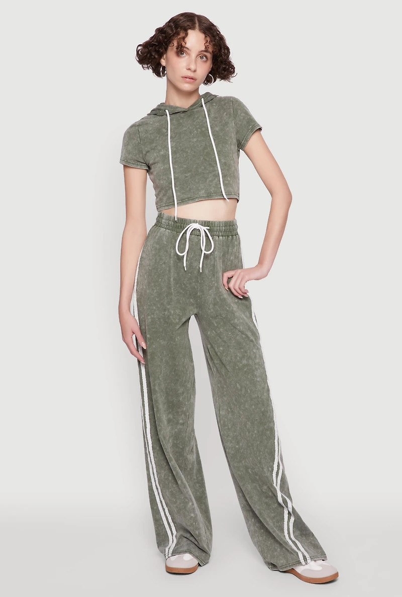 Daisy Mineral Wash Drawstring Waist Active Pants
