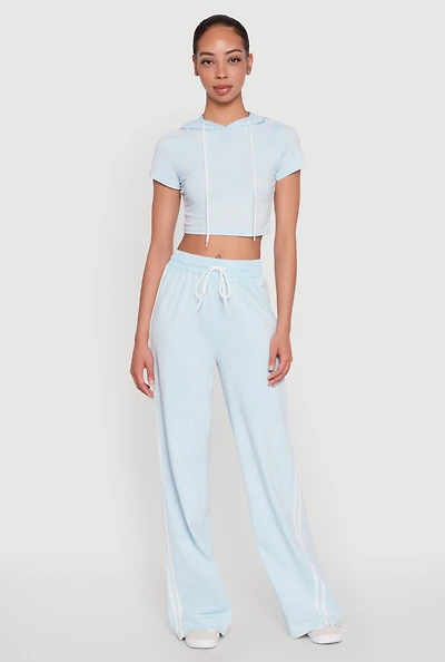 Womens Daisy Mineral Wash Drawstring Waist Active Pants,