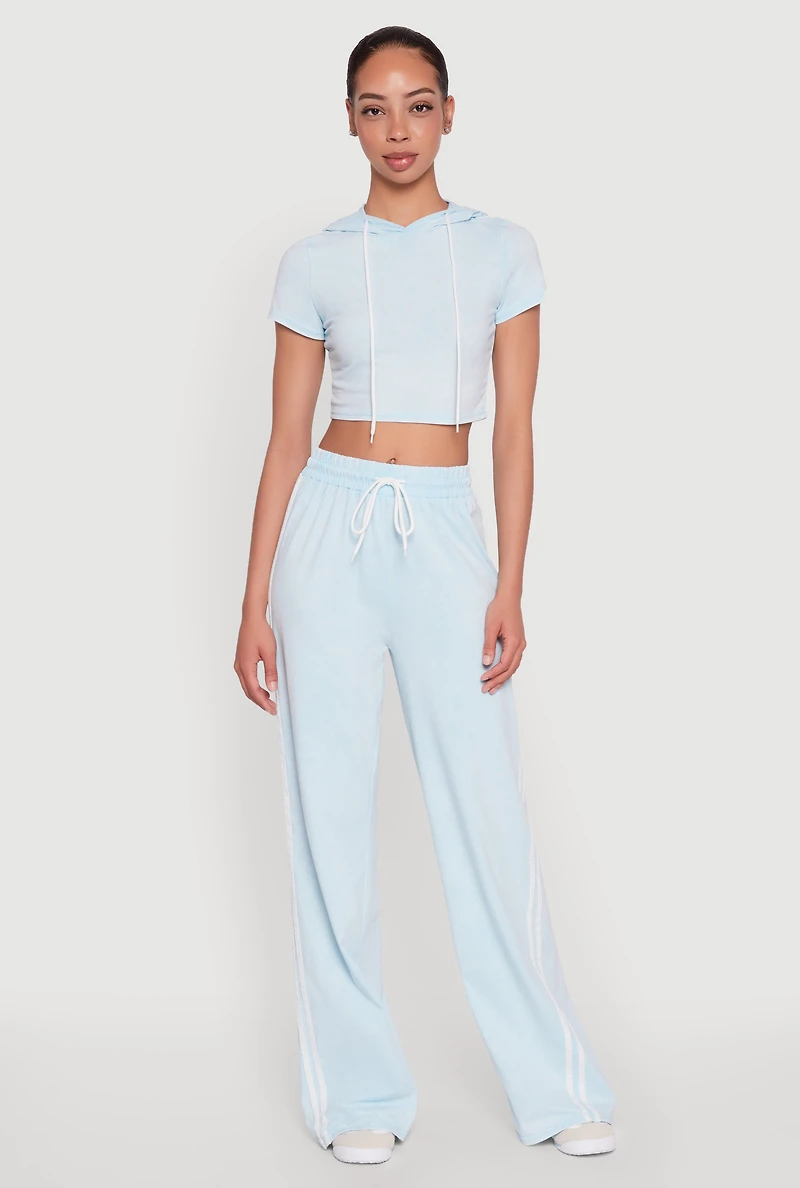 Womens Daisy Mineral Wash Drawstring Waist Active Pants,