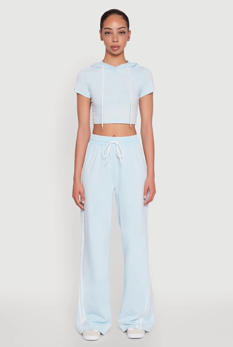 Womens Daisy Mineral Wash Drawstring Waist Active Pants,